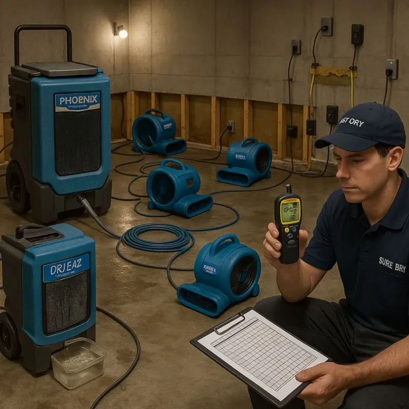 Structural Drying and Dehumidification process in Contoocook, NH